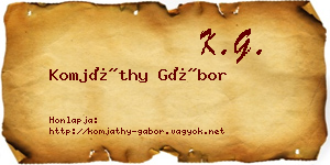 Komjáthy Gábor névjegykártya